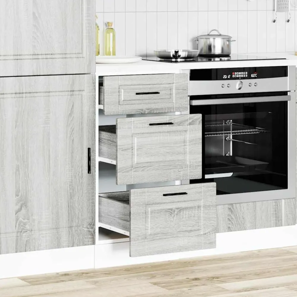 Armoires & Meubles De Rangement-vidaXL Armoire de cuisine Porto sonoma gris bois d'ingénierie Gris Sonoma