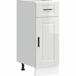 Armoires & Meubles De Rangement-vidaXL Armoire de cuisine Porto bois ingénierie Blanc brillant