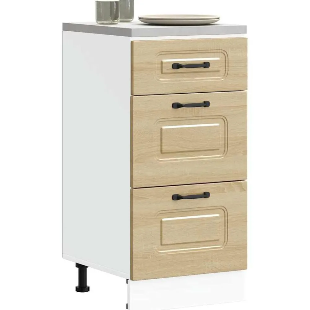 Armoires & Meubles De Rangement-vidaXL Armoire de cuisine Kalmar chêne sonoma bois d'ingénierie Chêne sonoma