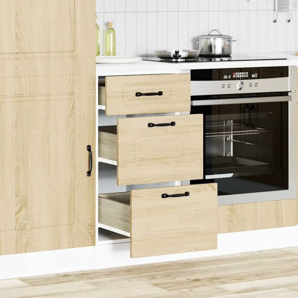 Armoires & Meubles De Rangement-vidaXL Armoire de cuisine Kalmar chêne sonoma bois d'ingénierie Chêne sonoma