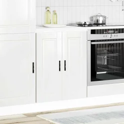 Armoires & Meubles De Rangement-vidaXL Armoire de cuisine Porto bois ingénierie Blanc brillant