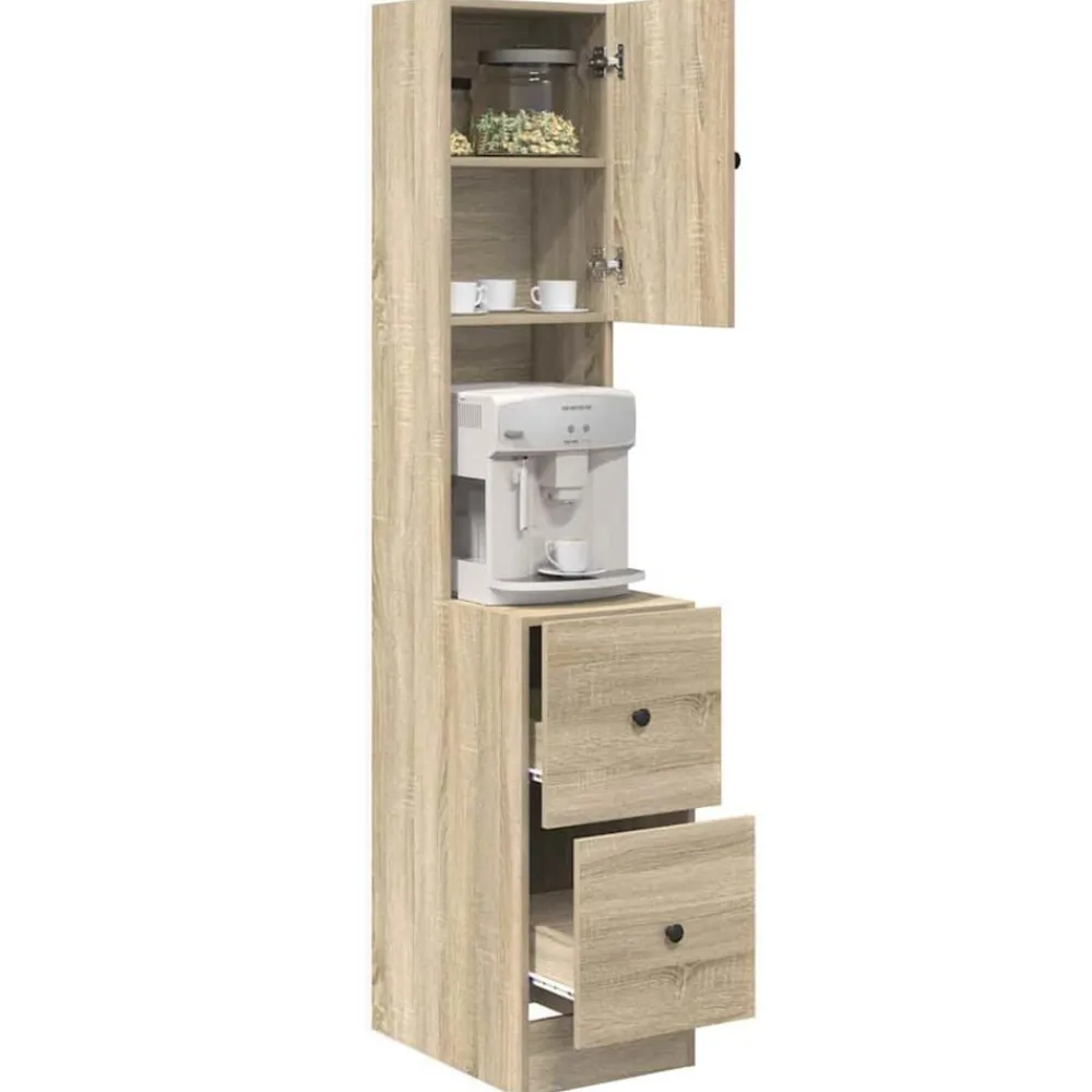 vidaXL Armoire de cuisine Beige 35 x 50 x 180 cm Bois d'ingénierie