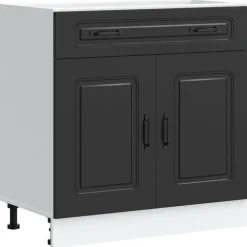 Armoires & Meubles De Rangement-vidaXL Armoire de cuisine Kalmar bois d'ingénierie Noir