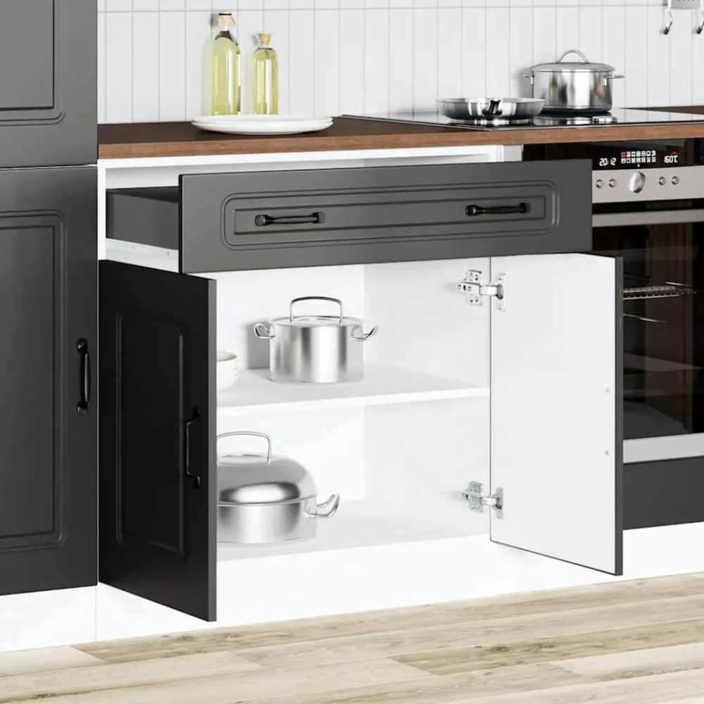 Armoires & Meubles De Rangement-vidaXL Armoire de cuisine Kalmar bois d'ingénierie Noir