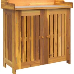 vidaXL Armoire de jardin avec étagère Naturel 78 x 36,5 x 78 cm