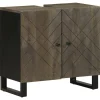 vidaXL Armoire de lavabo noir 62x33x58 cm bois massif de manguier