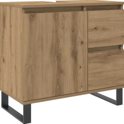 Ensembles De Meubles-vidaXL Armoire de lavabo de salle de bain chêne artisanal 65x33x60 cm ch&ecirc;ne artisanal