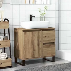 Ensembles De Meubles-vidaXL Armoire de lavabo de salle de bain chêne artisanal 65x33x60 cm ch&ecirc;ne artisanal