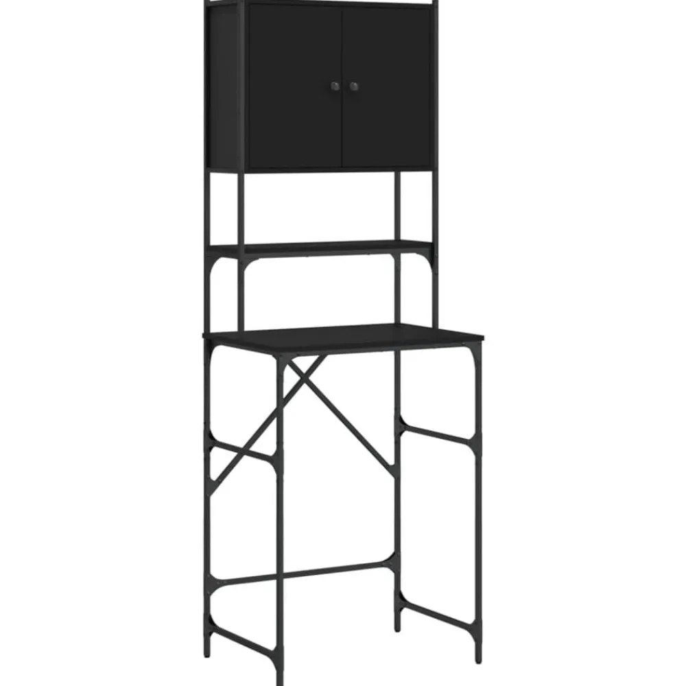 Accessoires Pour Appareils Électroménagers-vidaXL Armoire de machine à laver 68x48,5x194 cm Noir