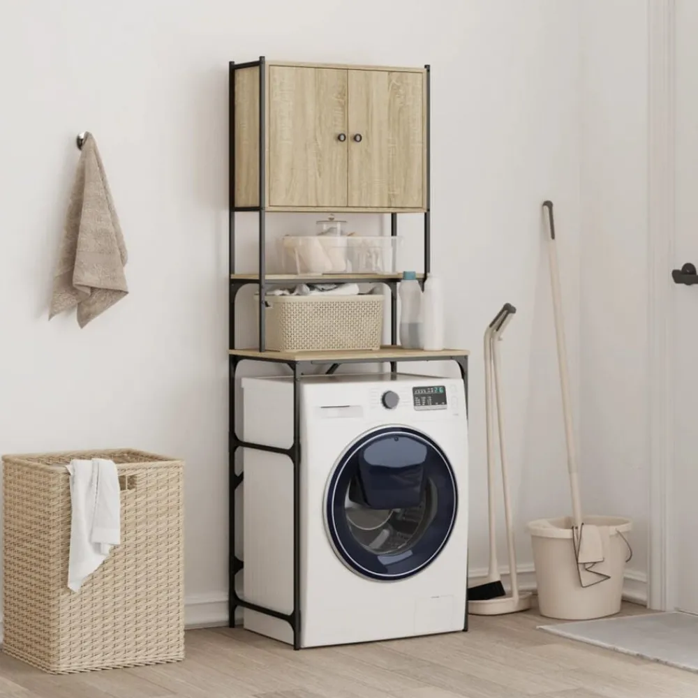Accessoires Pour Appareils Électroménagers-vidaXL Armoire de machine à laver chêne sonoma 68x48,5x194 cm Chêne sonoma
