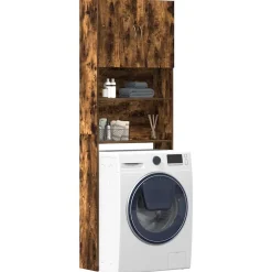 Accessoires Pour Appareils Électroménagers-vidaXL Armoire de machine à laver chêne fumé bois d'ingénierie Ch&ecirc;ne fumé