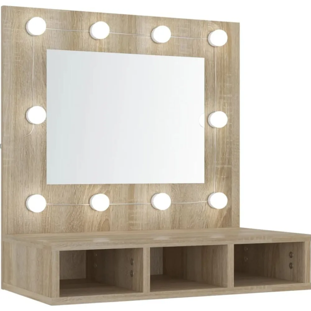 Armoires & Meubles De Rangement-vidaXL Armoire de miroir avec LED Chêne sonoma 60x31,5x62 cm Chêne sonoma