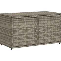 Mobilier De Jardin-vidaXL Armoire de rangement jardin 110x55x60,5 cm résine tressée Gris