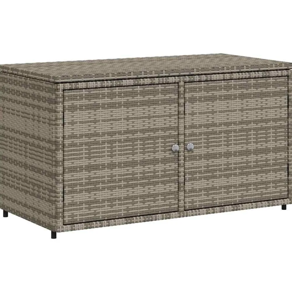 Mobilier De Jardin-vidaXL Armoire de rangement jardin 110x55x60,5 cm résine tressée Gris