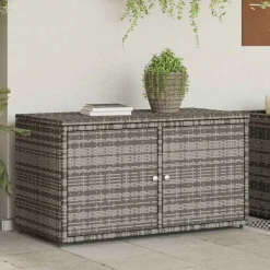 Mobilier De Jardin-vidaXL Armoire de rangement jardin 110x55x60,5 cm résine tressée Gris