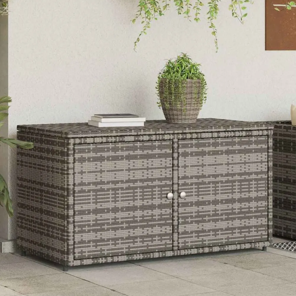 Mobilier De Jardin-vidaXL Armoire de rangement jardin 110x55x60,5 cm résine tressée Gris