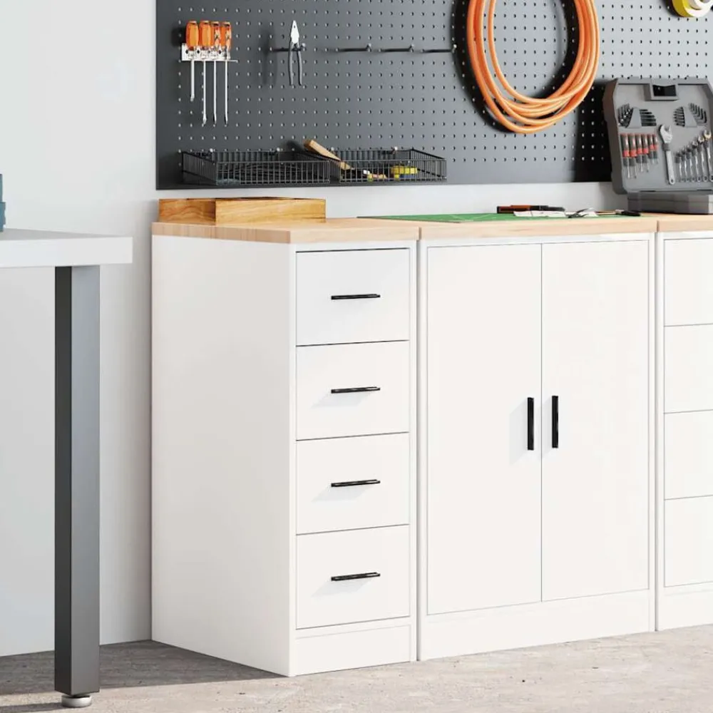 Stockage Industriel-vidaXL Armoire de rangement de garage 30x51x85 cm bois de pin Blanc