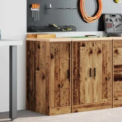 Stockage Industriel-vidaXL Armoire de rangement de garage 30x51x85 cm bois pin Vieux bois