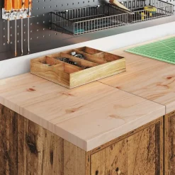 Stockage Industriel-vidaXL Armoire de rangement de garage 30x51x85 cm bois pin Vieux bois