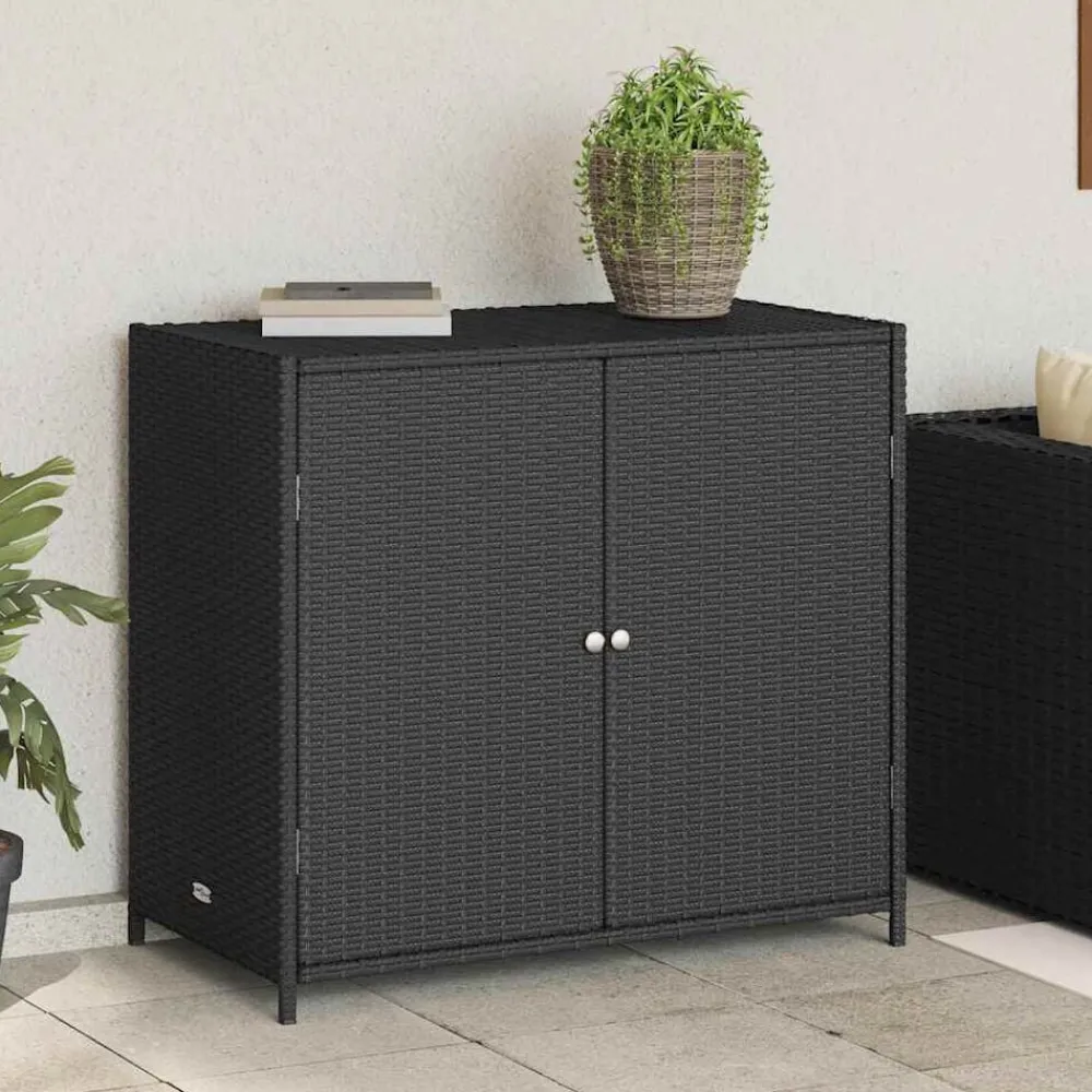 vidaXL Armoire de rangement de jardin 83x45x76 cm résine tressée