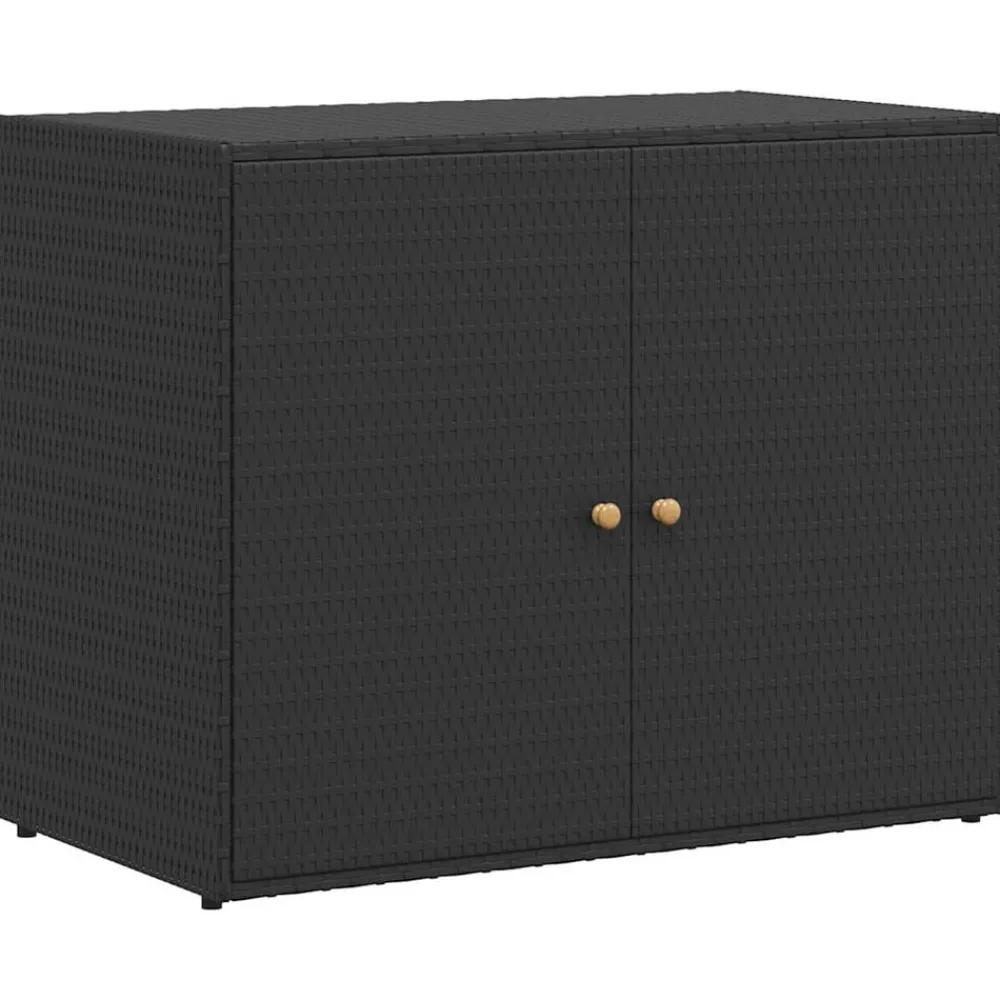 Armoires & Meubles De Rangement-vidaXL Armoire de rangement de jardin 100x55,5x80 cm Résine tressée Noir