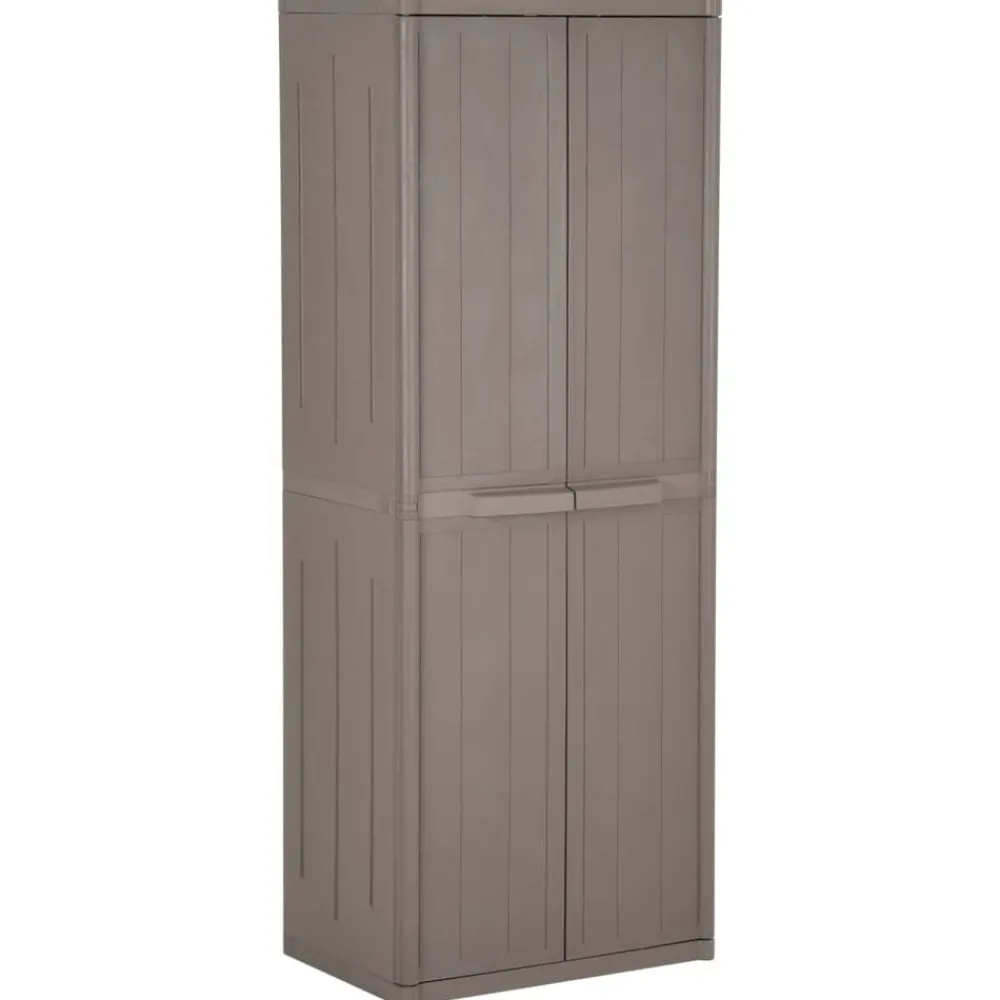 vidaXL Armoire de rangement jardin 65x45x172 cm PP Aspect bois