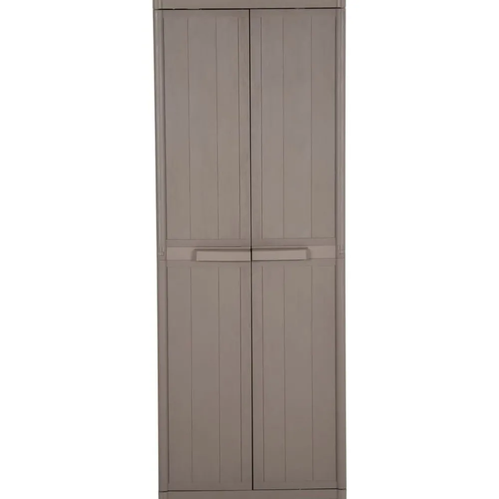 vidaXL Armoire de rangement jardin 65x45x172 cm PP Aspect bois