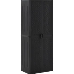 vidaXL Armoire de rangement de jardin 65x45x172 cm PP Rotin