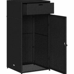 vidaXL Armoire de rangement de jardin 55x55x111 cm résine tressée