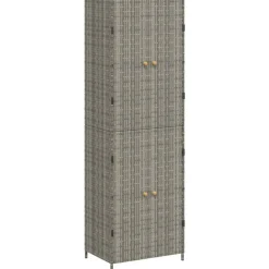 vidaXL Armoire de rangement jardin 59x40x180 cm Résine tressée