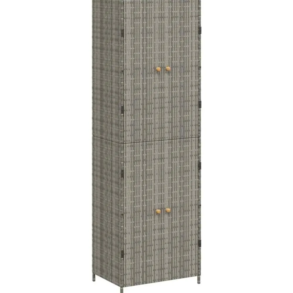 vidaXL Armoire de rangement jardin 59x40x180 cm Résine tressée