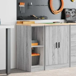Stockage Industriel-vidaXL Armoire de rangement de garage 30x51x85 cm bois pin Sonoma gris