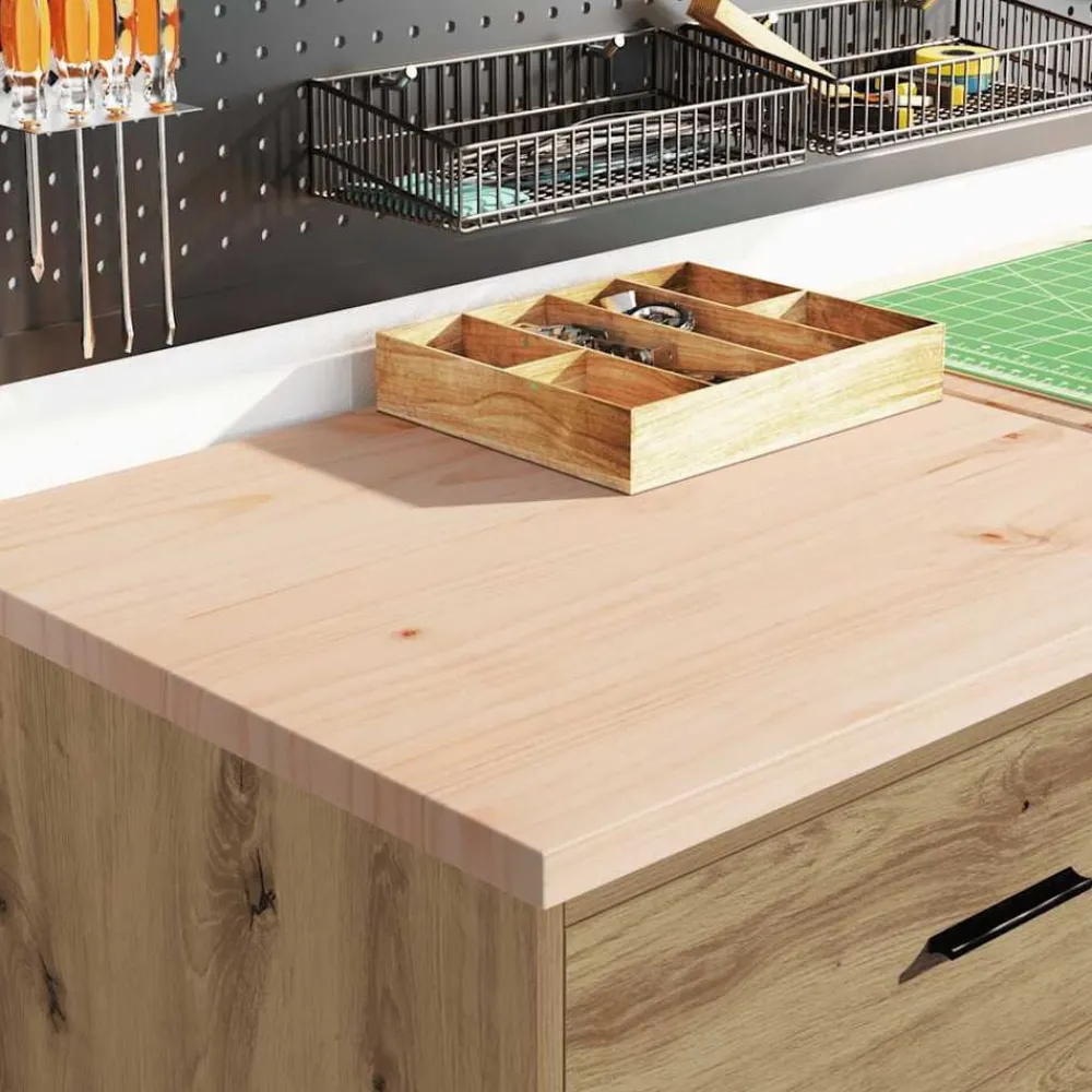 vidaXL Armoire de rangement de garage chêne artisanal bois de pin