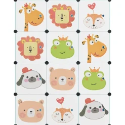 Produits Ménagers-vidaXL Armoire de rangement pour enfants avec 12 cubes PP Bleu