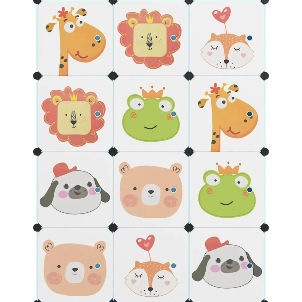 Produits Ménagers-vidaXL Armoire de rangement pour enfants avec 12 cubes PP Bleu