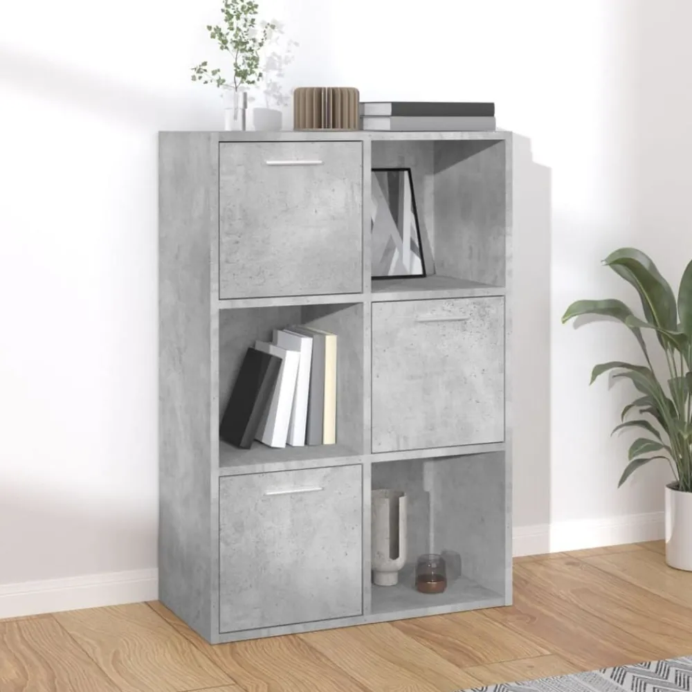 Étagères-vidaXL Armoire de rangement 60x29,5x90 cm Bois d'ingénierie Gris béton