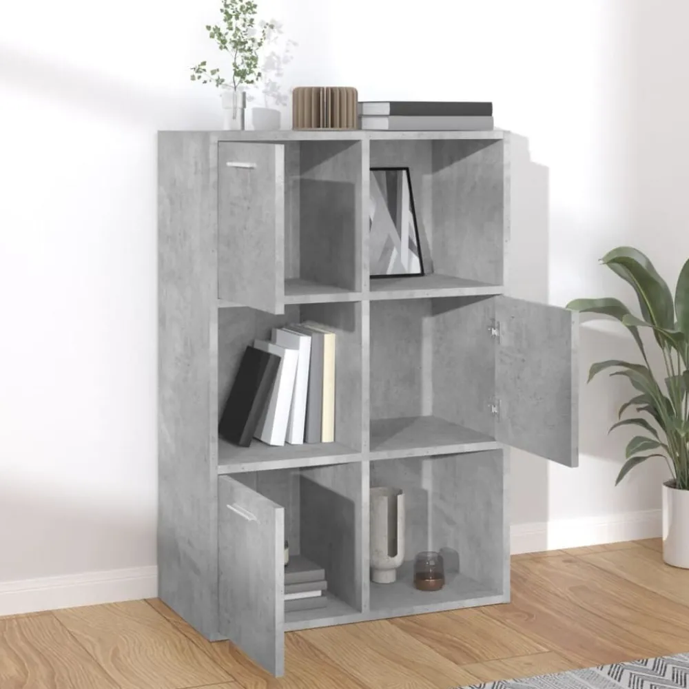 Étagères-vidaXL Armoire de rangement 60x29,5x90 cm Bois d'ingénierie Gris béton