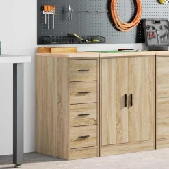 Stockage Industriel-vidaXL Armoire de rangement de garage chêne sonoma 30x51x85cm bois pin Ch&ecirc;ne sonoma