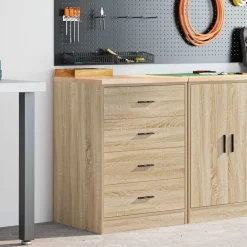 Stockage Industriel-vidaXL Armoire de rangement de garage chêne sonoma 60x51x85cm bois pin Ch&ecirc;ne sonoma