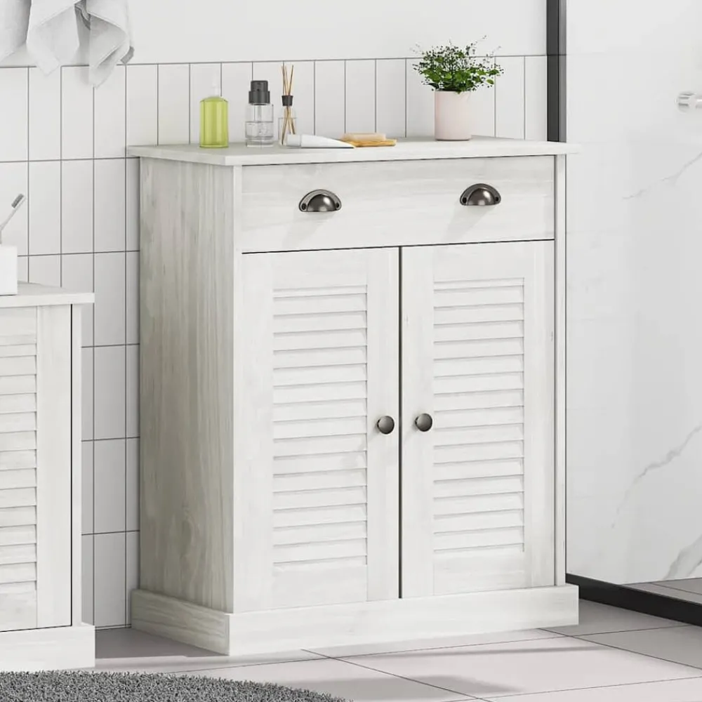 vidaXL Armoire de salle de bain avec porte VIGO Blanc et