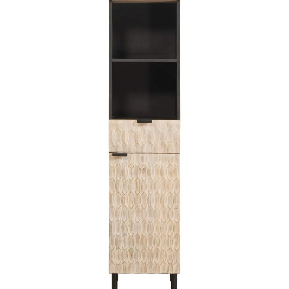 vidaXL Armoire de salle de bain Noir et Blanc 38 x 33 x 160 cm