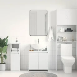Ensembles De Meubles-vidaXL Armoire de salle de bain 60x33x61 cm Bois d'ingénierie Blanc