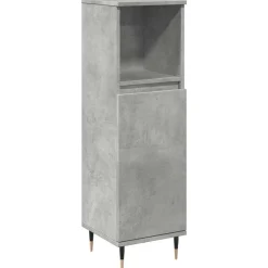 Ensembles De Meubles-vidaXL Armoire de salle de bain gris béton 30x30x100 cm