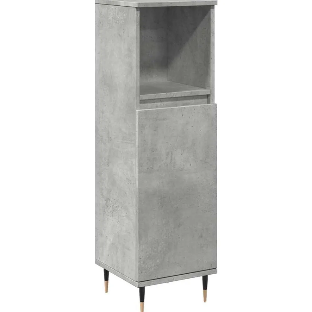 Ensembles De Meubles-vidaXL Armoire de salle de bain gris béton 30x30x100 cm