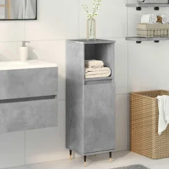 Ensembles De Meubles-vidaXL Armoire de salle de bain gris béton 30x30x100 cm