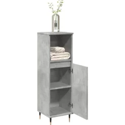 Ensembles De Meubles-vidaXL Armoire de salle de bain gris béton 30x30x100 cm