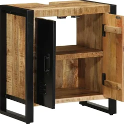 Ensembles De Meubles-vidaXL Armoire de salle de bain Marron Bois de mangue massif