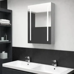 vidaXL Armoire de salle de bain à miroir LED 50x13x70 cm