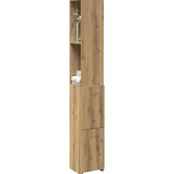 Ensembles De Meubles-vidaXL Armoire de salle de bain chêne artisanal 25x25x170 cm ch&ecirc;ne artisanal