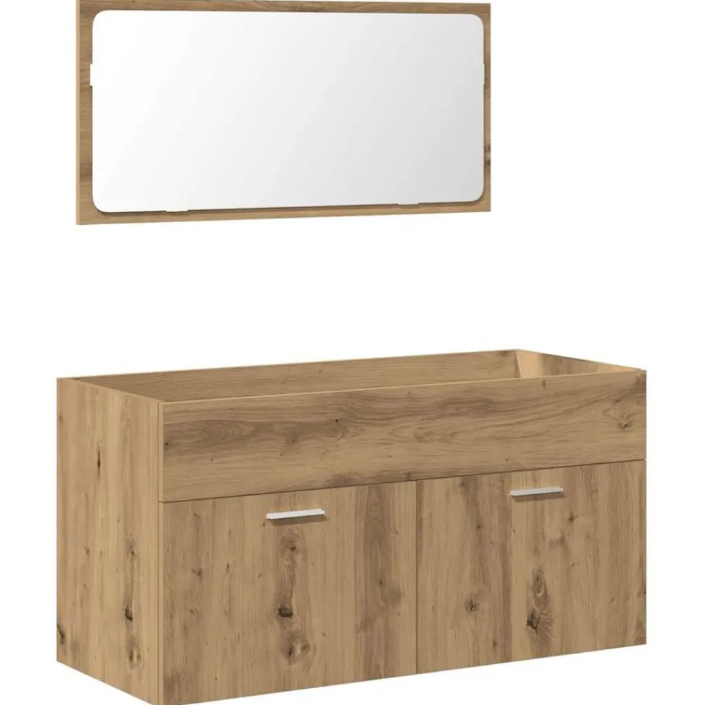 Ensembles De Meubles-vidaXL Armoire de salle de bain avec miroir chêne artisanal chêne artisanal